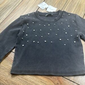 Brand new with tags Zara long sleeve ribbed bling shirt